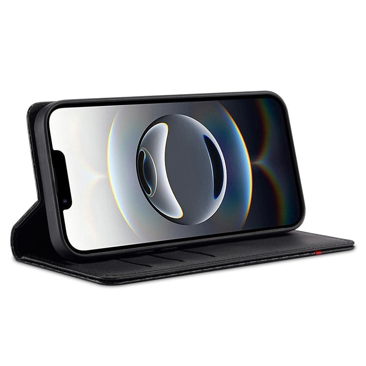 LC.IMEEKE For iPhone 16e Case Carbon Fiber Texture Phone Cover Stand Card Holder - TechGearPal