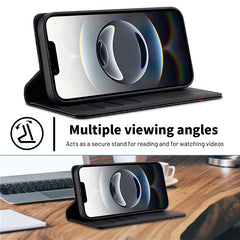 LC.IMEEKE For iPhone 16e Case Carbon Fiber Texture Phone Cover Stand Card Holder - TechGearPal