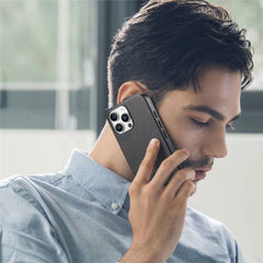 For iPhone 16 Pro Max Leather Phone  Back Cover with Cloth Textur - TechGearPal