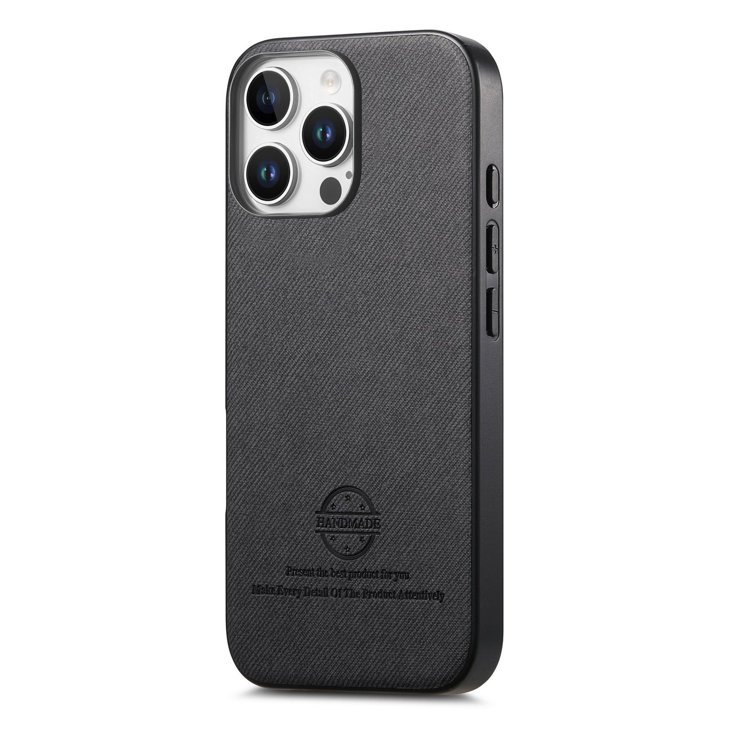 For iPhone 16 Pro Max Leather Phone  Back Cover with Cloth Textur