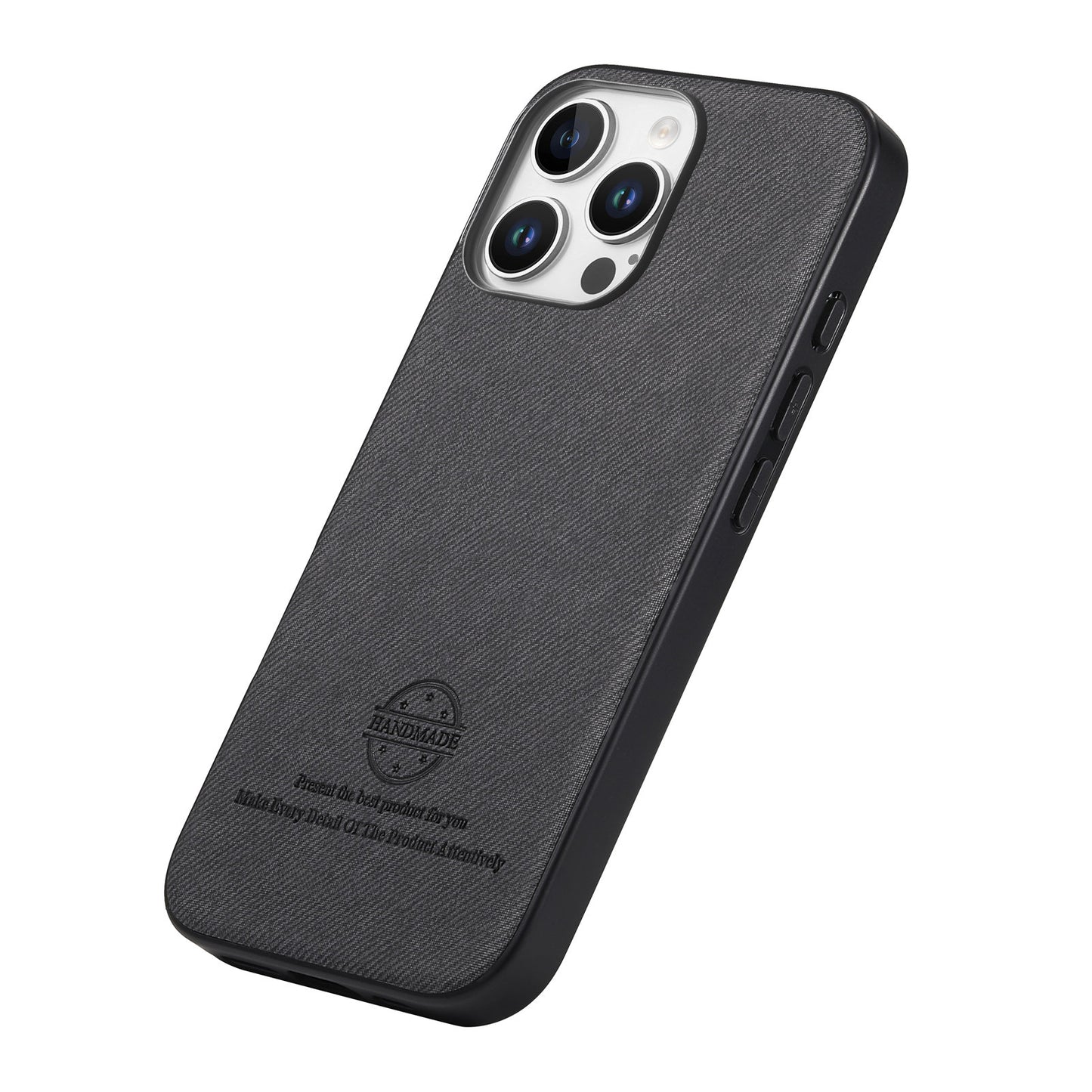 For iPhone 16 Pro Max Leather Phone  Back Cover with Cloth Textur