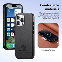 For iPhone 16 Pro Max Leather Phone  Back Cover with Cloth Textur - TechGearPal