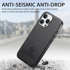 For iPhone 16 Pro Max Leather Phone  Back Cover with Cloth Textur - TechGearPal