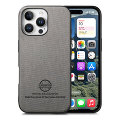 For iPhone 16 Pro Max Leather Phone  Back Cover with Cloth Textur - TechGearPal