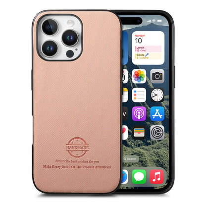 For iPhone 16 Pro Max Leather Phone  Back Cover with Cloth Textur