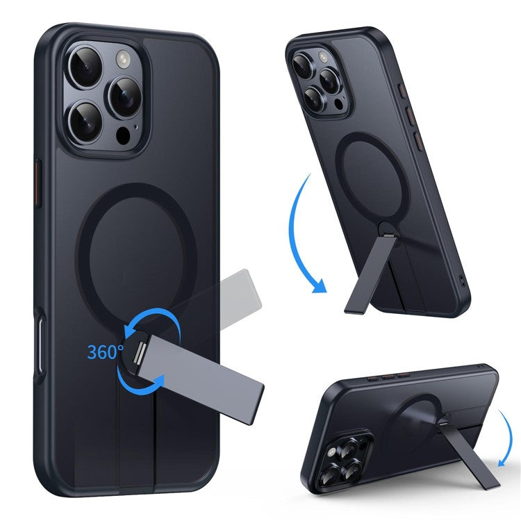 For iPhone 13 Pro Max Case Compatible with MagSafe Rotating Straight Kickstand TPU + PC Matte Phone Cove - TechGearPal