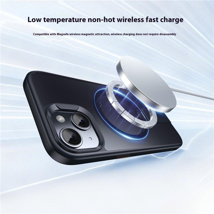 For iPhone 14 Case Compatible with MagSafe Rotating Straight Kickstand TPU + PC Matte Phone Cove - TechGearPal