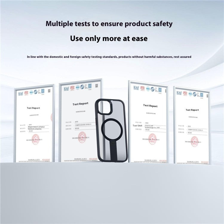 For iPhone 14 Case Compatible with MagSafe Rotating Straight Kickstand TPU + PC Matte Phone Cove - TechGearPal