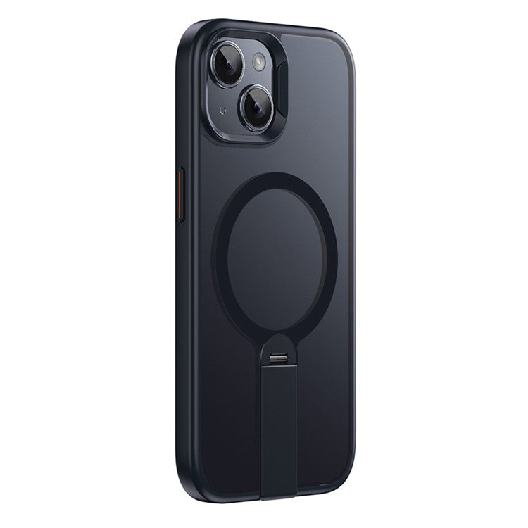 For iPhone 15 Case Compatible with MagSafe Rotating Straight Kickstand TPU + PC Matte Phone Cove - TechGearPal