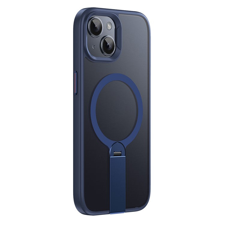 For iPhone 15 Case Compatible with MagSafe Rotating Straight Kickstand TPU + PC Matte Phone Cove - TechGearPal