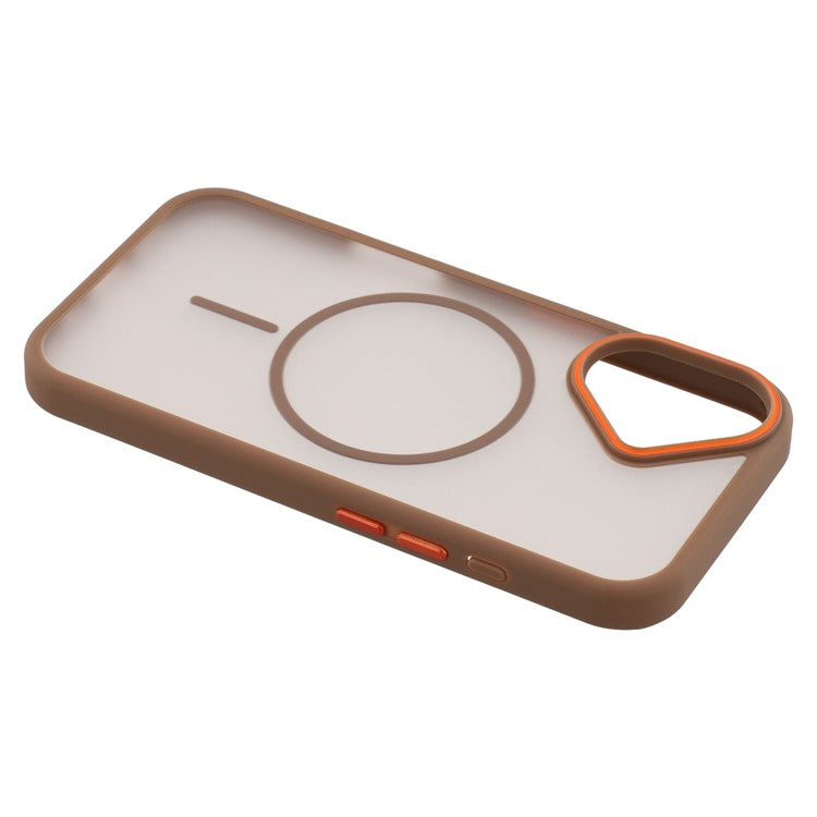 For iPhone 16 Plus Magnetic Case Skin Touch TPU + PC Phone Back Cove