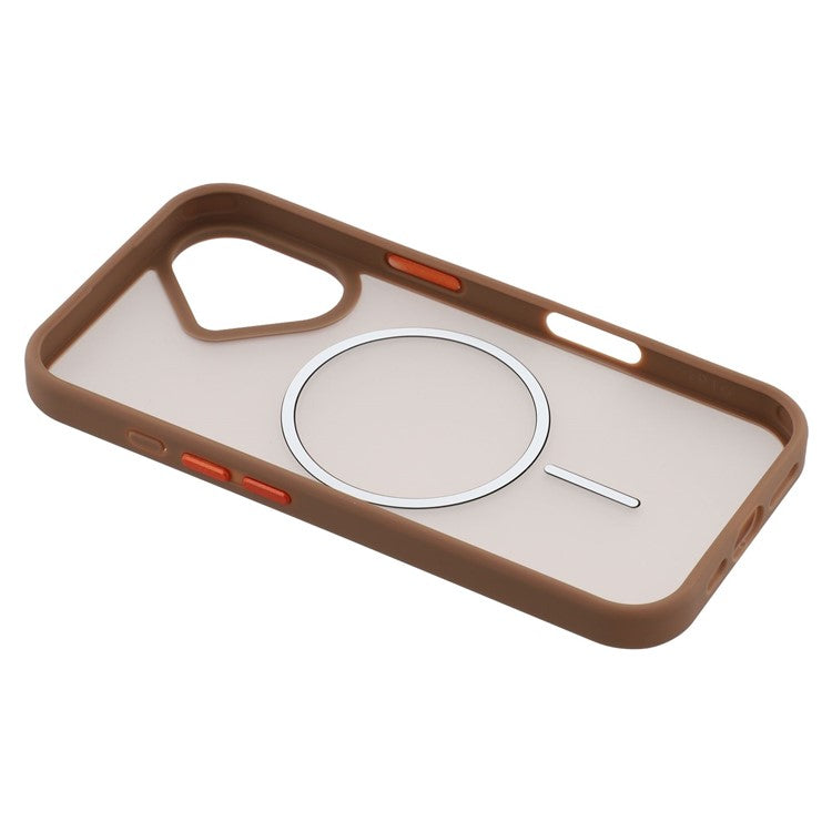 For iPhone 16 Plus Magnetic Case Skin Touch TPU + PC Phone Back Cove