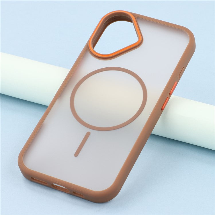 For iPhone 16 Plus Magnetic Case Skin Touch TPU + PC Phone Back Cove