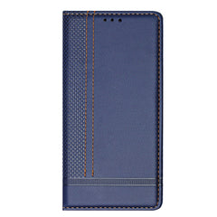 For iPhone 16 Case L-Shaped Grid Pattern Leather Stand Phone Cover with Card Slots