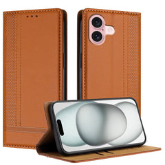 For iPhone 16 Case L-Shaped Grid Pattern Leather Stand Phone Cover with Card Slots