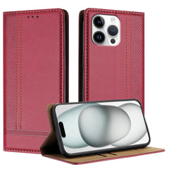 For iPhone 16 Pro Max Case L-Shaped Grid Pattern Leather Stand Phone Cover with Card Slots