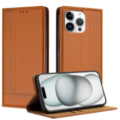 For iPhone 16 Pro Max Case L-Shaped Grid Pattern Leather Stand Phone Cover with Card Slots