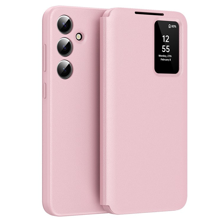 For Samsung Galaxy S24 FE Case with Card Holder Smart View Window Leather Phone Cove - TechGearPal
