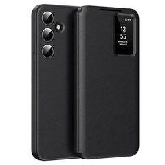 For Samsung Galaxy S24 FE Case with Card Holder Smart View Window Leather Phone Cove - TechGearPal