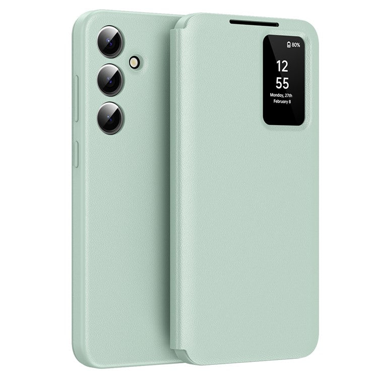 For Samsung Galaxy S24 FE Case with Card Holder Smart View Window Leather Phone Cove - TechGearPal