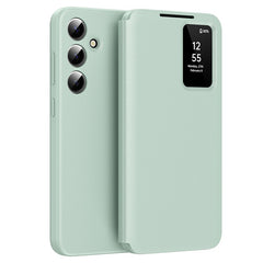 For Samsung Galaxy S24 FE Case with Card Holder Smart View Window Leather Phone Cove - TechGearPal