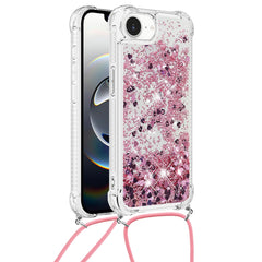 For iPhone 16e TPU Case Quicksand Design Phone Cover with Lanyard - TechGearPal