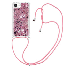 For iPhone 16e TPU Case Quicksand Design Phone Cover with Lanyard - TechGearPal