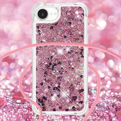 For iPhone 16e TPU Case Quicksand Design Phone Cover with Lanyard - TechGearPal