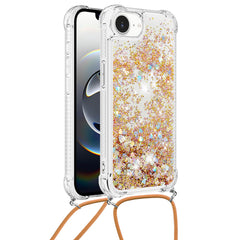 For iPhone 16e TPU Case Quicksand Design Phone Cover with Lanyard - TechGearPal