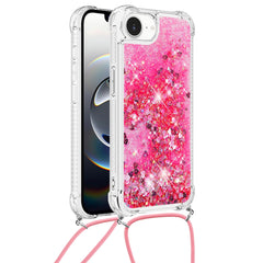 For iPhone 16e TPU Case Quicksand Design Phone Cover with Lanyard - TechGearPal