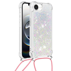 For iPhone 16e TPU Case Quicksand Design Phone Cover with Lanyard - TechGearPal