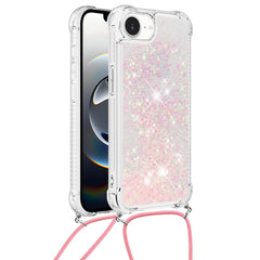 For iPhone 16e TPU Case Quicksand Design Phone Cover with Lanyard - TechGearPal