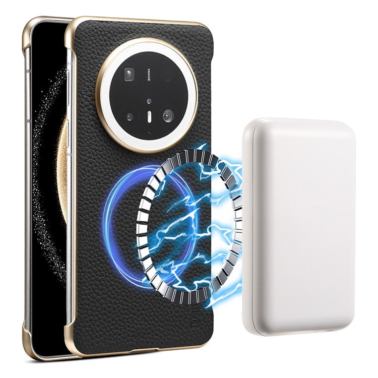 For Huawei Mate 70 Pro / 70 Pro+ Magnetic Case Litchi Texture Genuine Cow Leather + PC Boardless Phone Cove - TechGearPal