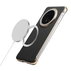 For Huawei Mate 70 Pro / 70 Pro+ Magnetic Case Litchi Texture Genuine Cow Leather + PC Boardless Phone Cove - TechGearPal