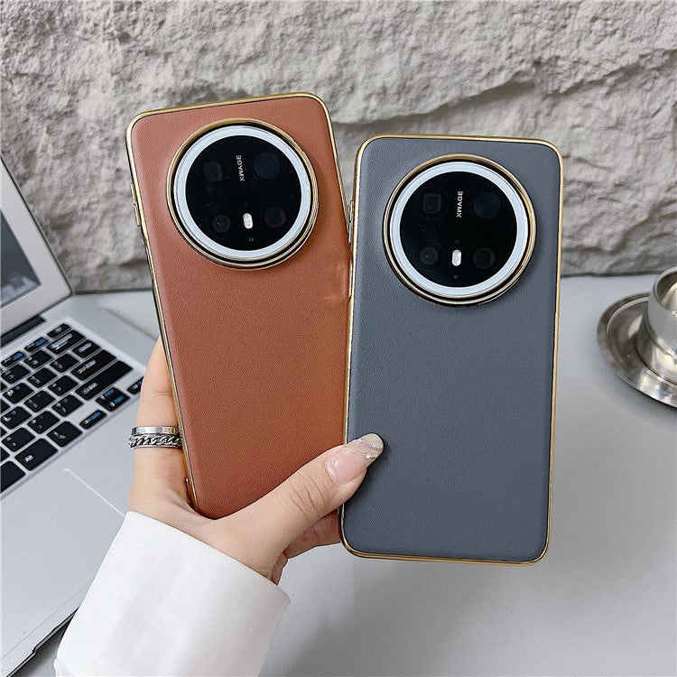For Huawei Mate 70 Case Nappa Texture PC + PU + TPU Phone Back Cove - TechGearPal