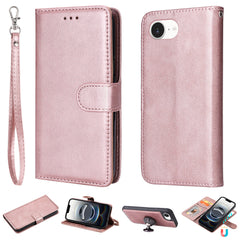 For iPhone 16e Case 2 in 1 Detachable Magnetic Leather Wallet Mobile Cover with Strap - TechGearPal