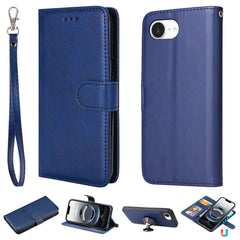 For iPhone 16e Case 2 in 1 Detachable Magnetic Leather Wallet Mobile Cover with Strap - TechGearPal