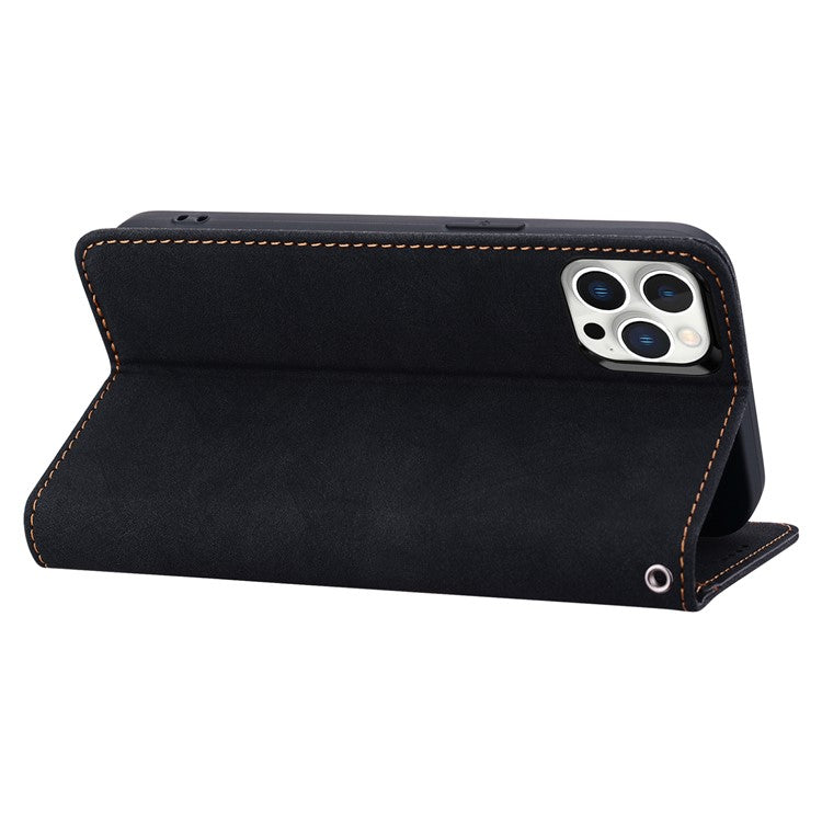 For iPhone 15 Pro Max Case Lines Pattern Wallet Leather Phone Cover with Strap - TechGearPal