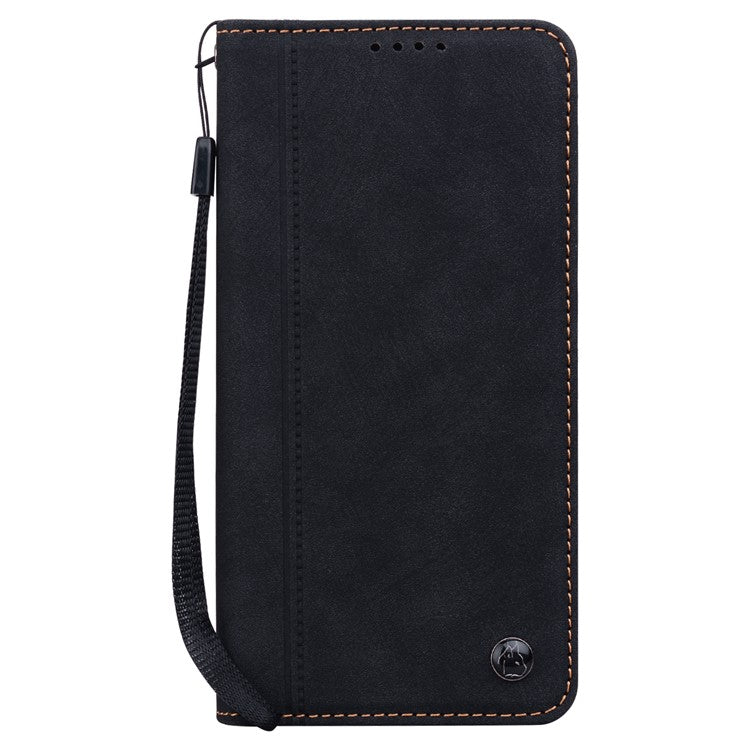 For iPhone 15 Pro Max Case Lines Pattern Wallet Leather Phone Cover with Strap - TechGearPal