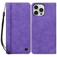 For iPhone 15 Pro Max Case Lines Pattern Wallet Leather Phone Cover with Strap - TechGearPal