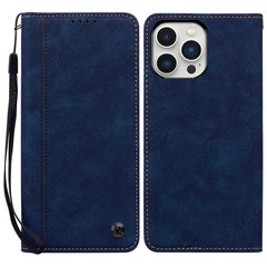 For iPhone 15 Pro Max Case Lines Pattern Wallet Leather Phone Cover with Strap - TechGearPal