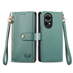 For Huawei nova 13 5G Case RFID Blocking Zipper Pocket Leather Wallet Phone Cover with Strap