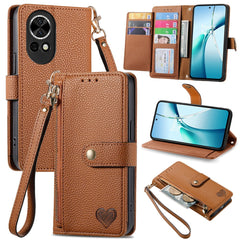 For Huawei nova 13 5G Case RFID Blocking Zipper Pocket Leather Wallet Phone Cover with Strap