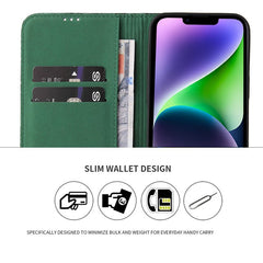 For iPhone 14 Plus Auto-absorbed Magnetic Phone Case Wallet Stand Anti-scratch Top Layer Cowhide Leather Crocodile Texture Cell Phone Cove - TechGearPal