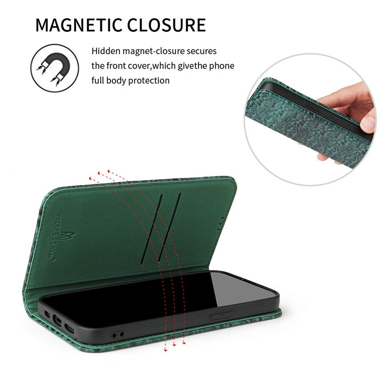 For iPhone 14 Plus Auto-absorbed Magnetic Phone Case Wallet Stand Anti-scratch Top Layer Cowhide Leather Crocodile Texture Cell Phone Cove - TechGearPal