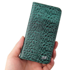 For iPhone 14 Plus Auto-absorbed Magnetic Phone Case Wallet Stand Anti-scratch Top Layer Cowhide Leather Crocodile Texture Cell Phone Cove - TechGearPal