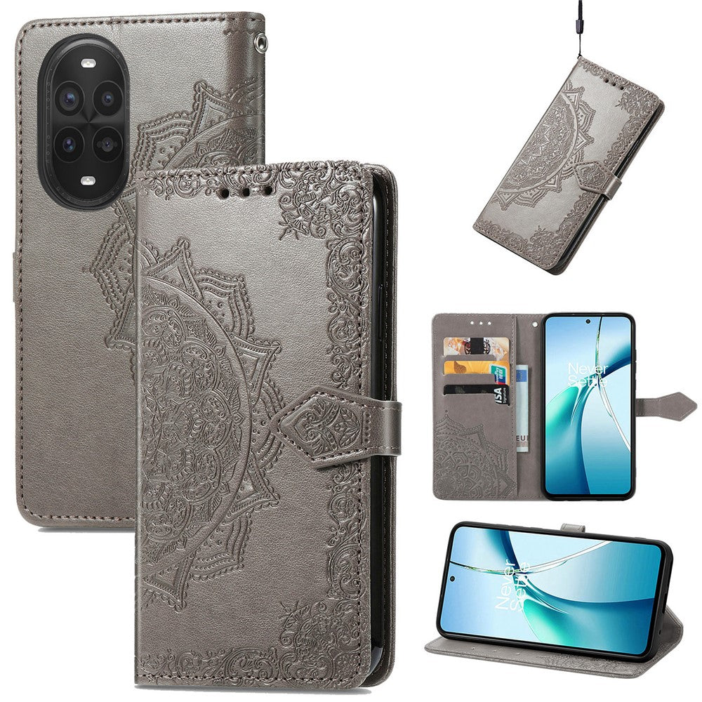 Étui portefeuille en cuir avec support pour Huawei Nova 13 Pro 5G Motif mandala 