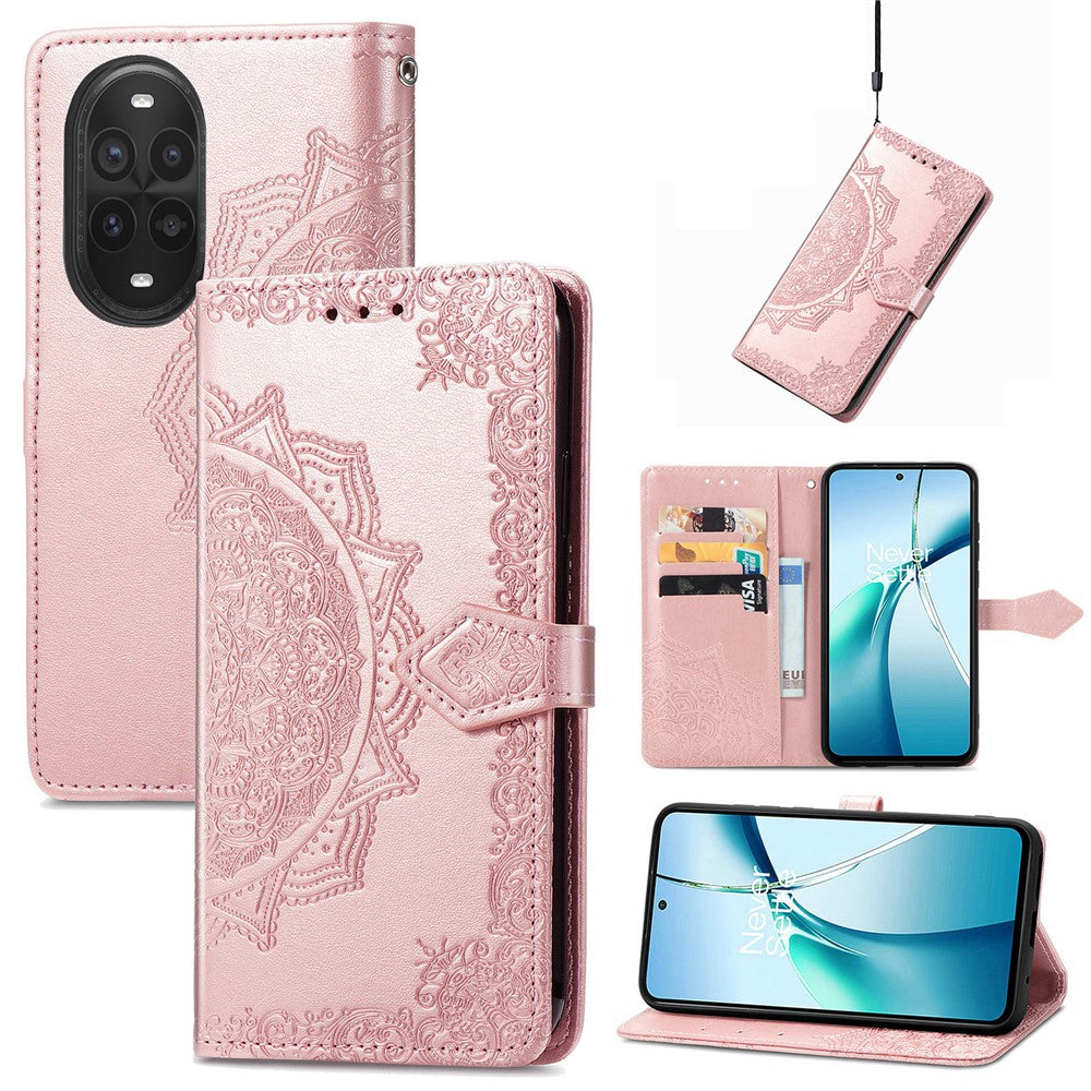 Étui portefeuille en cuir avec support pour Huawei Nova 13 Pro 5G Motif mandala 