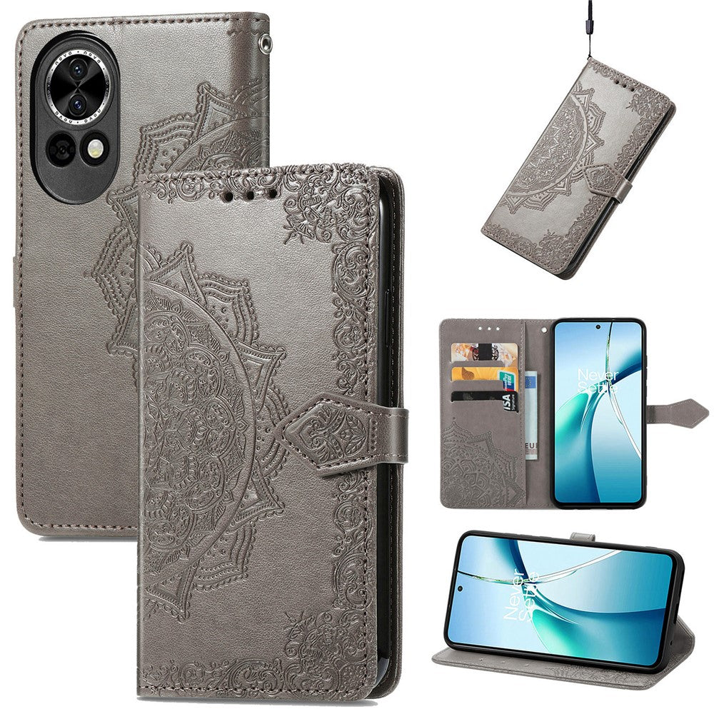 Étui portefeuille en cuir avec support pour Huawei Nova 13 5G Motif mandala 