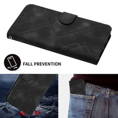 For iPhone 16 Wallet Case Line Imprinted PU Leather Phone Cover with Strap - TechGearPal